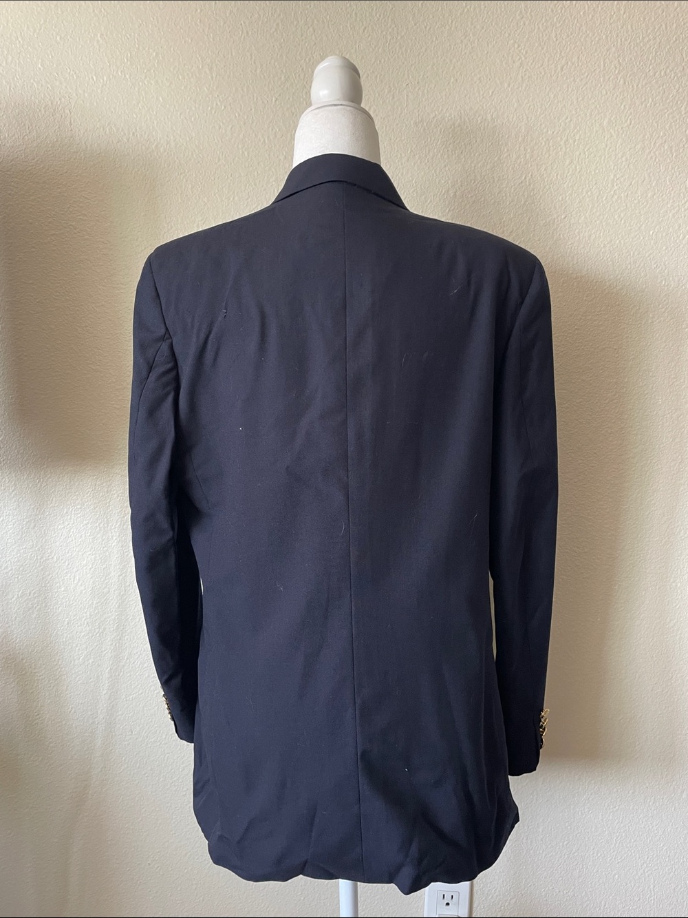 Vintage Brooks Brothers 100% Wool Double Breasted Navy Blazer Gold Buttons 12 - Picture 5 of 8